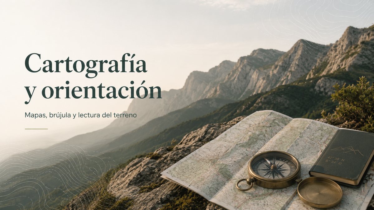 Cartografía y orientación con mapas, brújula y lectura del terreno
